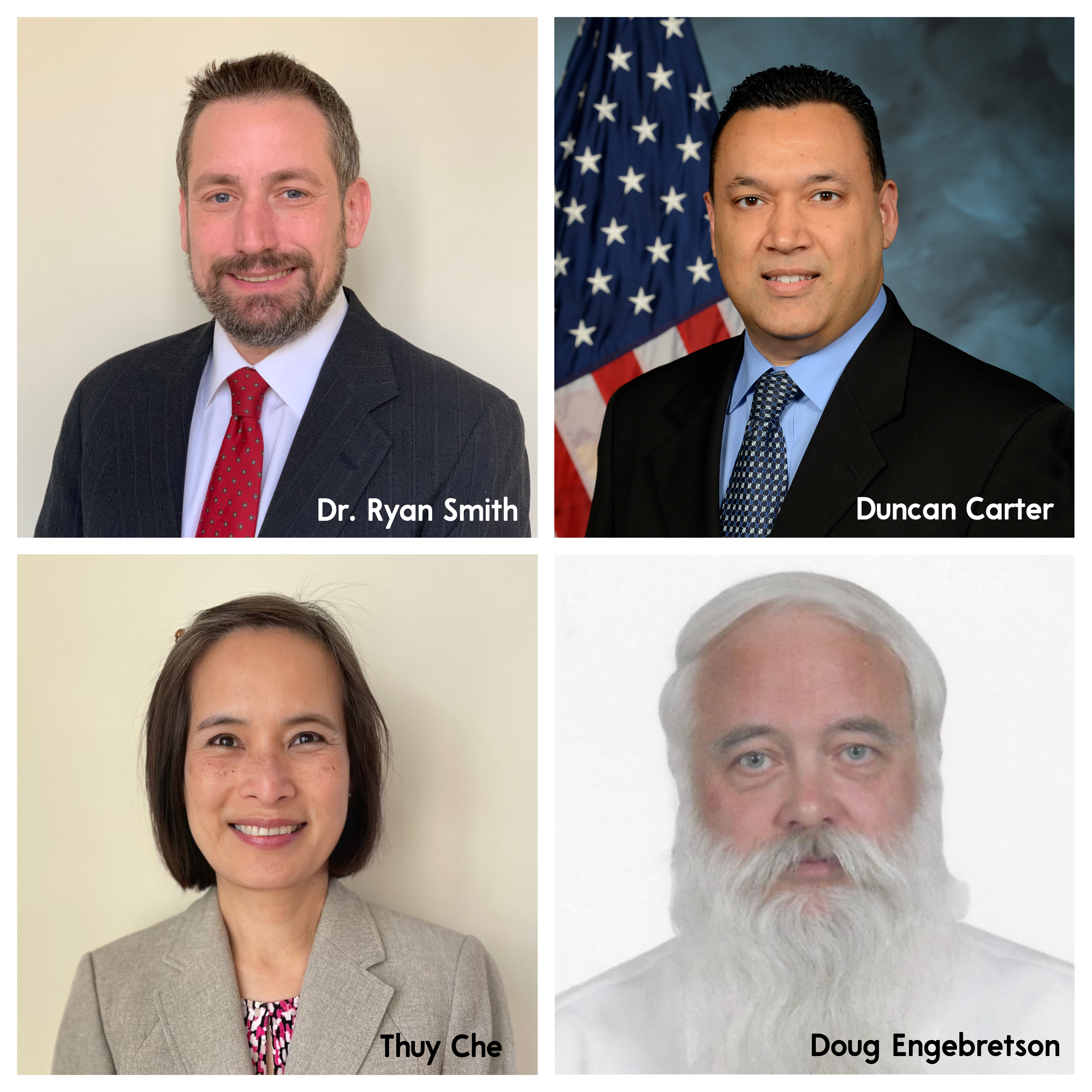 Key members Dr. Ryan Smith, chief engineer; Duncan Carter, branch chief; Thuy Che, EEMSG program manager; and Doug Engebretson, EEMSG lead engineer.