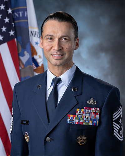 Official portrait of Chief Master Sgt. Israel Jaeger.