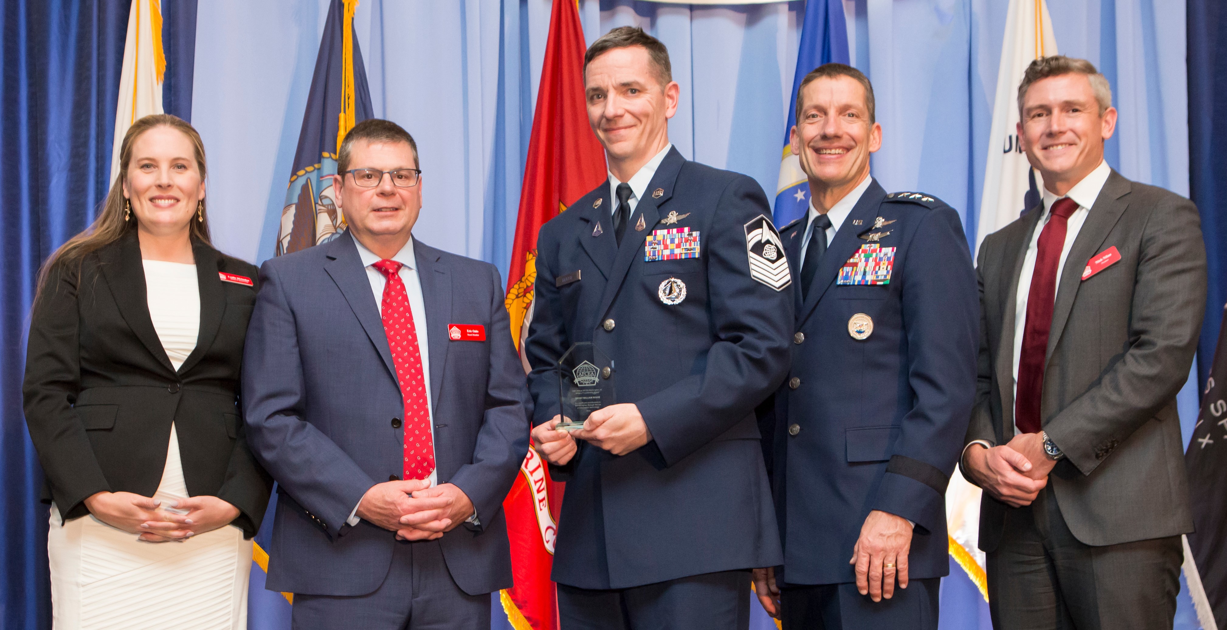 Air Force Master Sgt. Craig R. Maxson, Jr., poses after receiving award