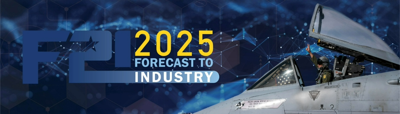 A graphic promoting F2I 2025 - Forecast to Industry featuring a pilot giving a thumbs up from an open cockpit of an aircraft. 
